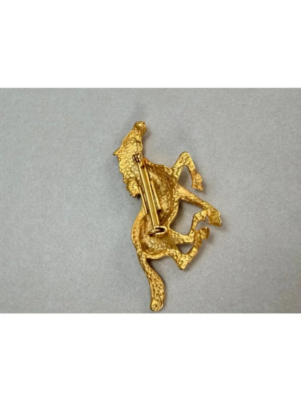 Vintage Gold Tone Running Horse Brooch Stallion Equestrian Figural Pin Unsigned